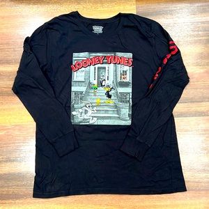 Looney Tunes Long-Sleeve Black Shirt (Adult 2XL)
